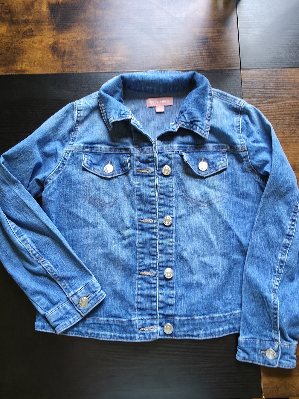 BCBGirls Medium Blue Denim Jacket with Silver Buttons
